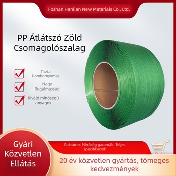 Zöld PP csomagoló szalag, kézzel készített kötöző pántok, kötöző pántok, gépi használatra, félautomata