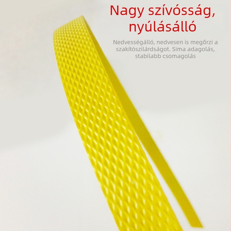 Sárga PP félautomata gépi csomagoló szalag – forró olvadó műanyag csomagoló szalag