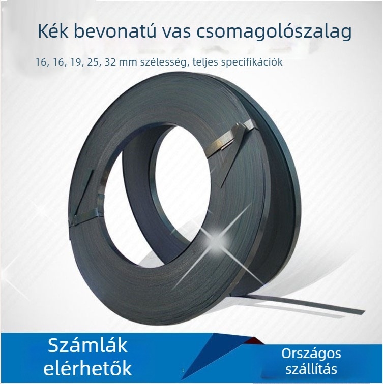 Kékített acél kötözőheveder, horganyzott acél kötözőszalag, szélesség 16/19/25/32 mm, magas szilárdság