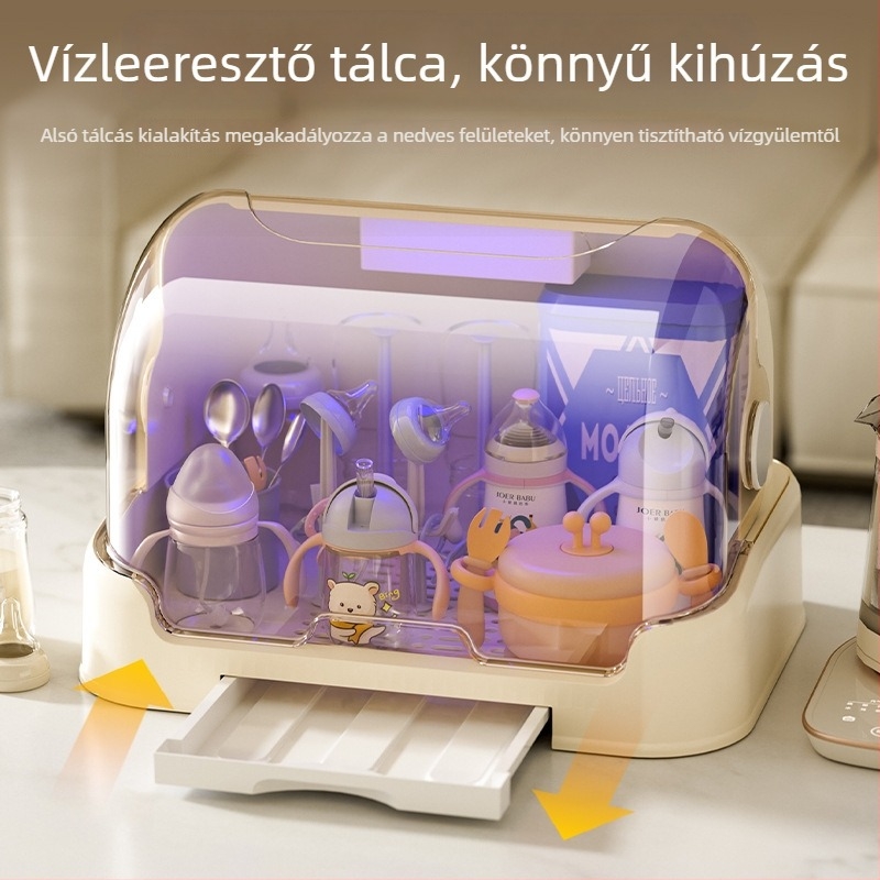 Bébi cumisüveg tároló doboz, PP műanyag, 60 L kapacitás, a rendezéshez, modern letisztult stílus