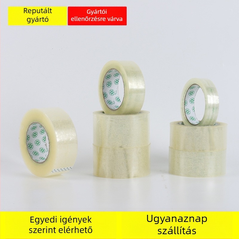 Csomagoló szalag BOPP aljzaton; nagy viszkozitás; a tépéshez eszköz szükséges; ragasztórendszer: Packing Tape Express Tape; hőmérséklet-tűrés: rövid ideig 80°C, hosszú ideig 40°C