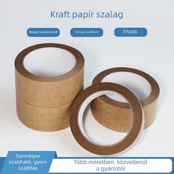 Matt kraft papír szalag gumis típusú forró olvadék ragasztóval, vastagság 130, kraft alap, nedvességálló, alkalmas záráshoz és csomagoláshoz, erős tapadás