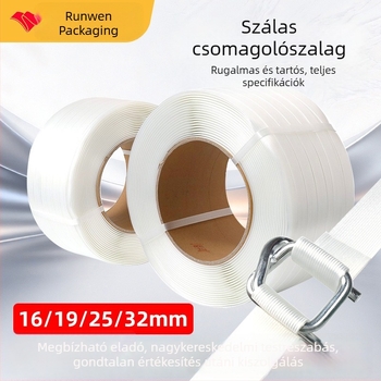 Poliészter rostos csomagoló szalag, rugalmas, nagy szilárdságú kézi kötöző heveder, szélesség 16/19/25/32 mm