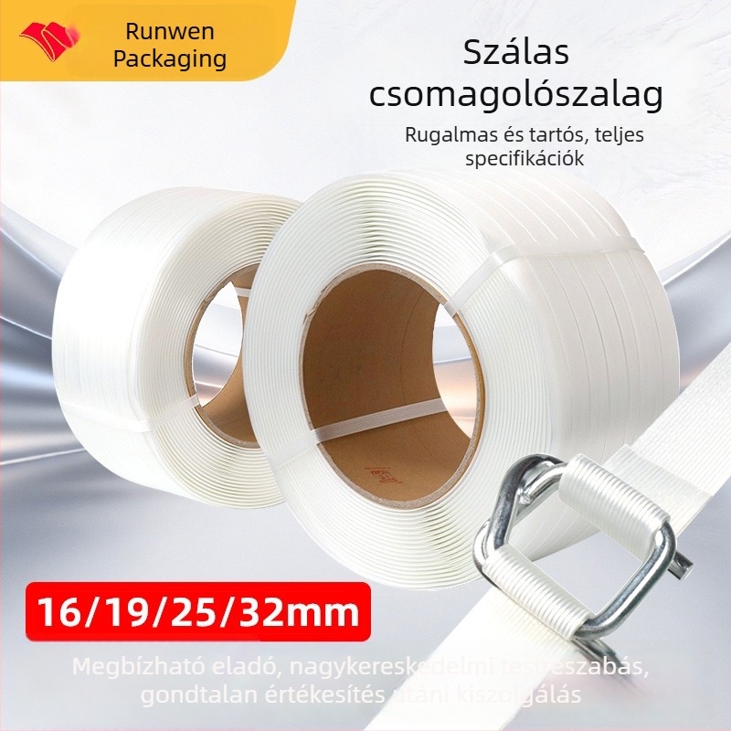 Poliészter rostos csomagoló szalag, rugalmas, nagy szilárdságú kézi kötöző heveder, szélesség 16/19/25/32 mm