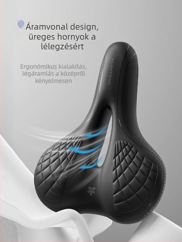 Thunder Xt-1 kerékpárnyereg MTB-hez — első ülés párna, magas rugalmas hab, műbőr és szilikon ütéscsillapító gömb