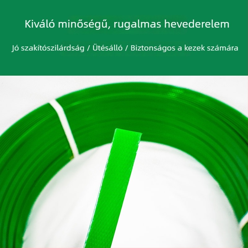 Zöld műanyag-vas csomagoló szalag 1608 PET, kézi, PE gépekhez