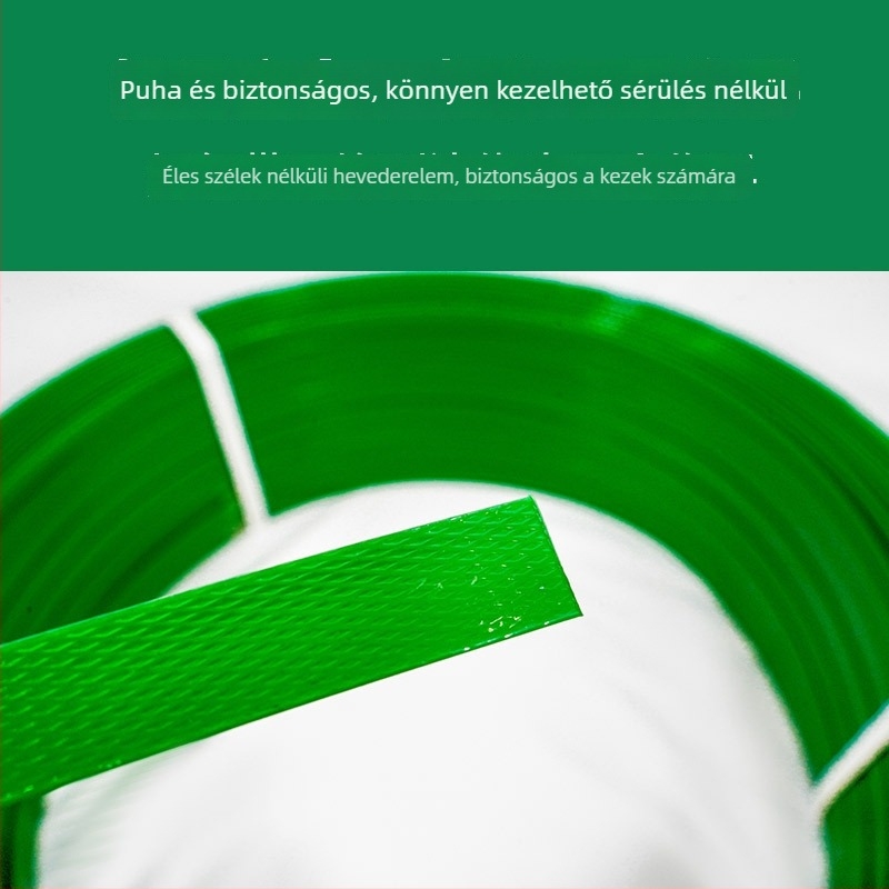 Zöld műanyag-vas csomagoló szalag 1608 PET, kézi, PE gépekhez