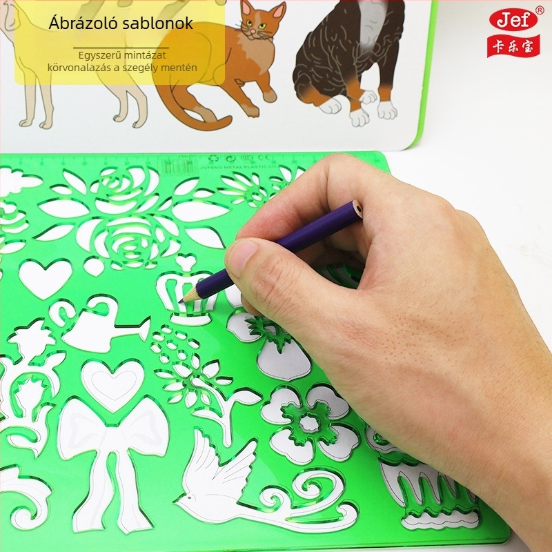 Colorbao Gyermekeknek szóló festő-minta készlet – PS anyag, vágó sablonok, sokoldalú DIY vonalzó-forma