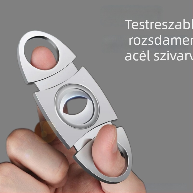Testreszabható rozsdamentes acél szivarvágó, kézi, teljes acélból készült dohányzó eszköz, Yangjiang, Guangdong