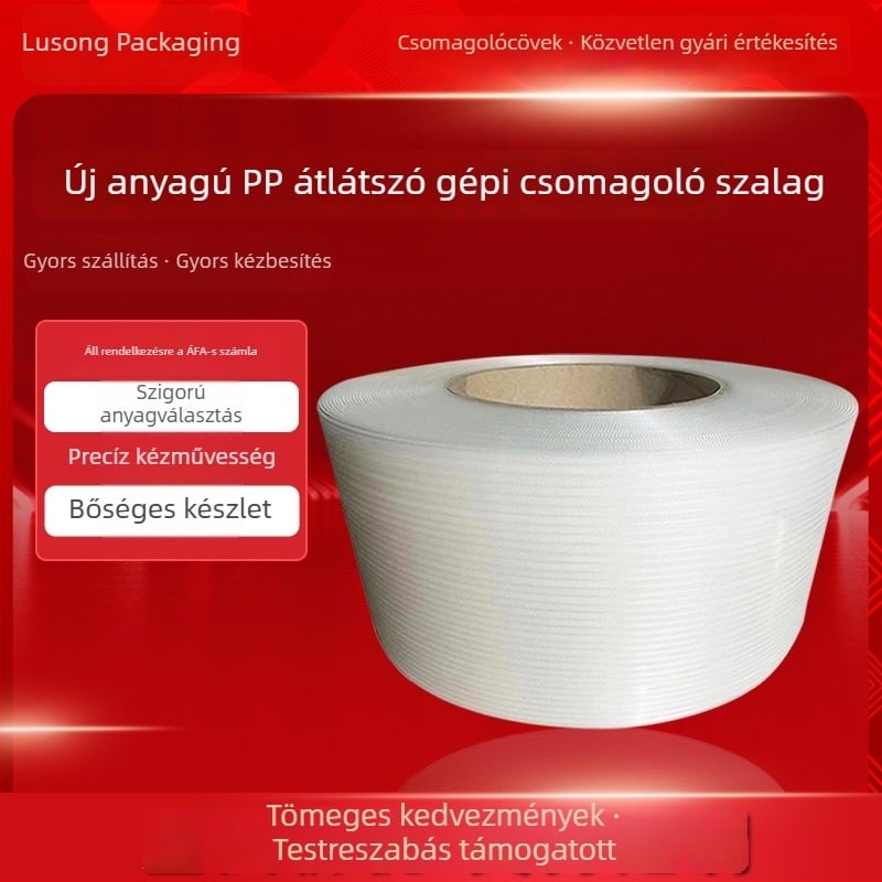 Gépi csomagoló szalag PP anyaghoz, átlátszó, automata és félautomata használatra
