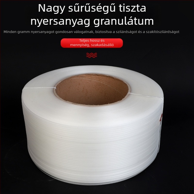 5 mm-es PP csomagoló szalag, átlátszó, automata, forróolvasztású kötöző szalag kartonokhoz