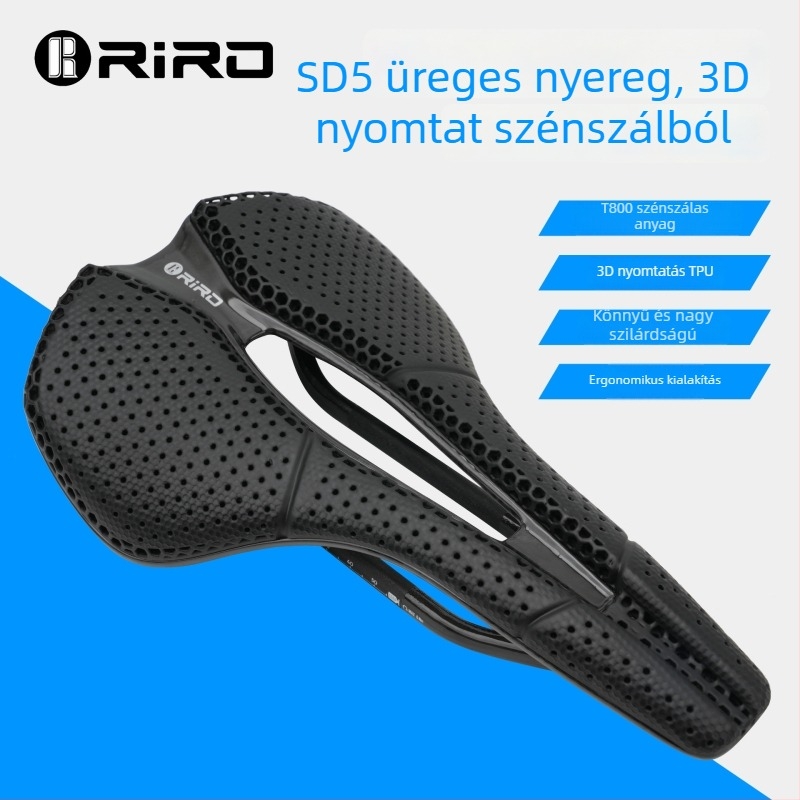 Riro karbon szálas kerékpárnyereg, 3D-nyomtatott, ultrakönnyű, üreges, légáteresztő, út- és terep kerékpárokhoz
