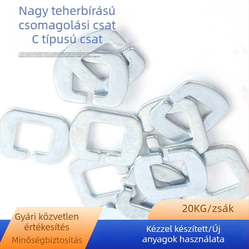 Nagy teherbírású fém csomagolócsatt pamut- és szintetikus rostokhoz, C-típusú és négyzetes szájjal