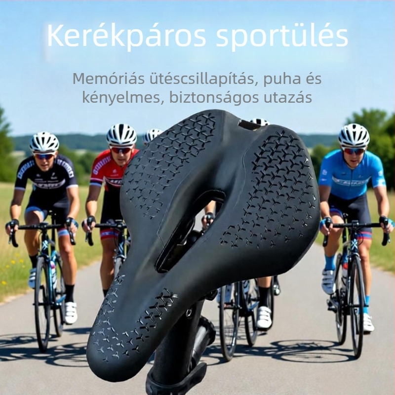 Kerékpárnyereg, modell 828, PU csúszásmentes bőr és magas sűrűségű hab, mountain, road és spinning kerékpárokhoz, divatos stílus