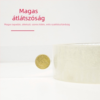 Csomagoló szalag BOPP filmmel, vízbázisú ragasztó (vastagság: 52; hőmérséklet-tűrés: -20–40 °C; tapadás: erős)