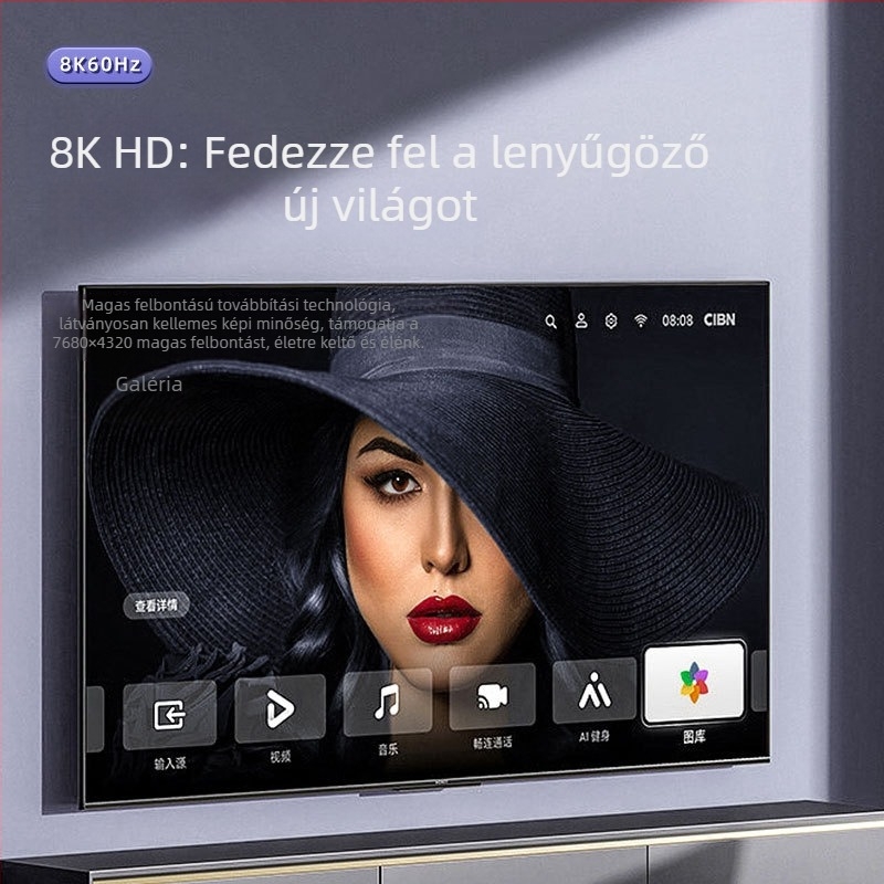 Audió- és videóátalakító — 8K60Hz Ultra HD képernyővetítési konverter, modell: 8K60Hz Ultra HD screen projection converter, kompatibilis laptop/számítógép/TV