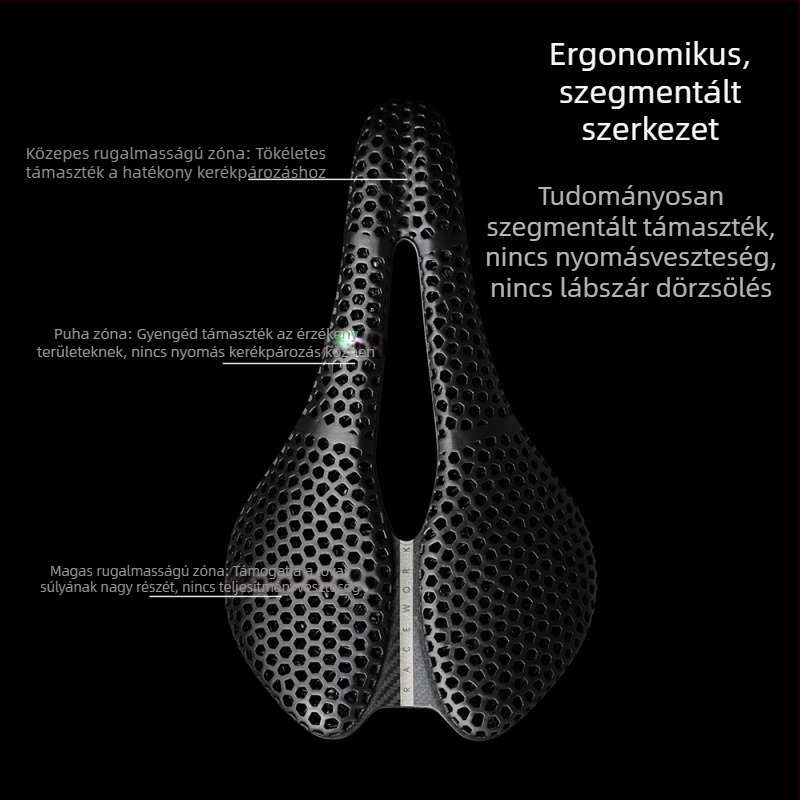 RACEWORK 3D nyomtatott nyeregszék út- és hegyi kerékpárokhoz, lélegző üreges felépítésű méhsejt mintázattal