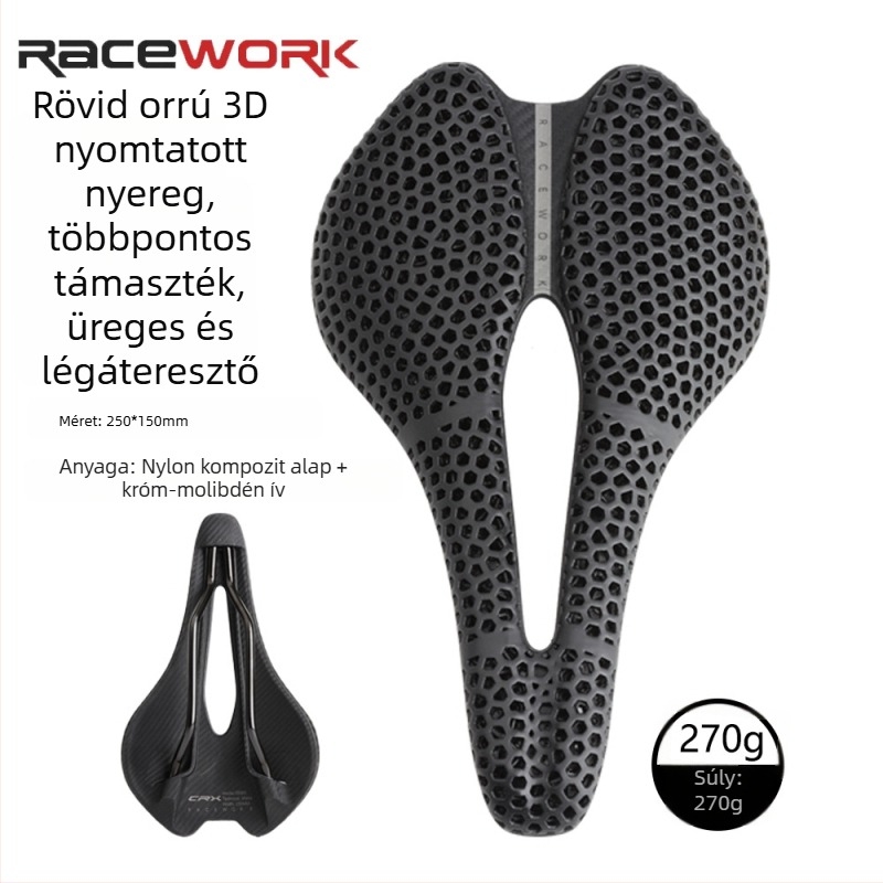 RACEWORK 3D nyomtatott nyeregszék út- és hegyi kerékpárokhoz, lélegző üreges felépítésű méhsejt mintázattal