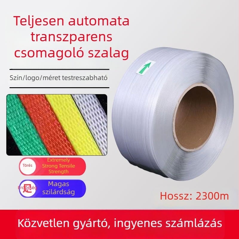 Átlátszó polipropilén csomagoló szalag, kézi és gépi használatra, kartoncsomagoláshoz