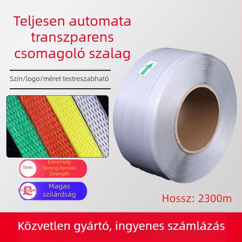 Átlátszó polipropilén csomagoló szalag, kézi és gépi használatra, kartoncsomagoláshoz