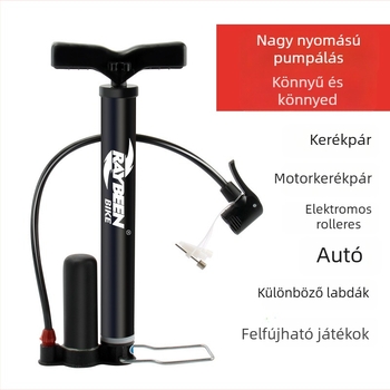Kézi kerékpárpumpa - hordozható, 0,6 kg, 32–58 cm hosszú, 120–160 psi, kompatibilis Presta/Schrader/Dunlop szelepekkel