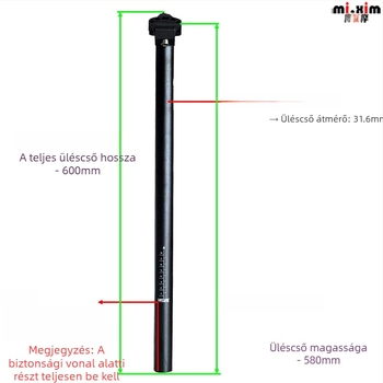 Mi.xim H20-580 alumínium nyeregcső hegyi kerékpárokhoz