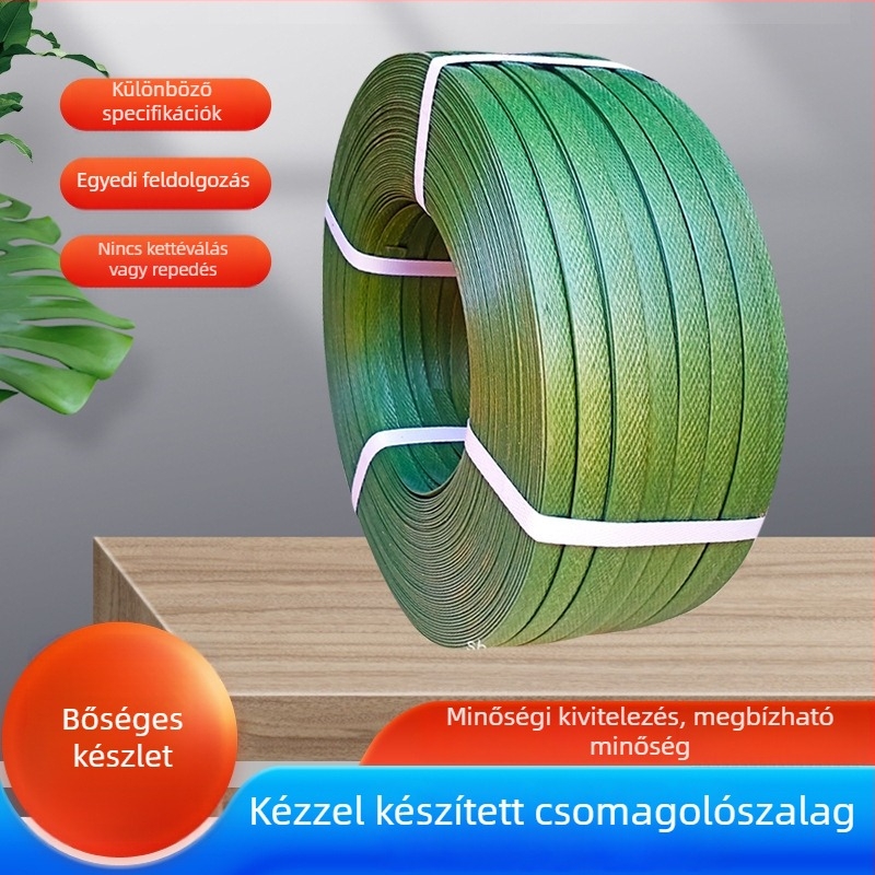 Katonai zöld csomagoló szalag – kézzel készített, manuális csomagoló szalag, 10 kg nettó súly