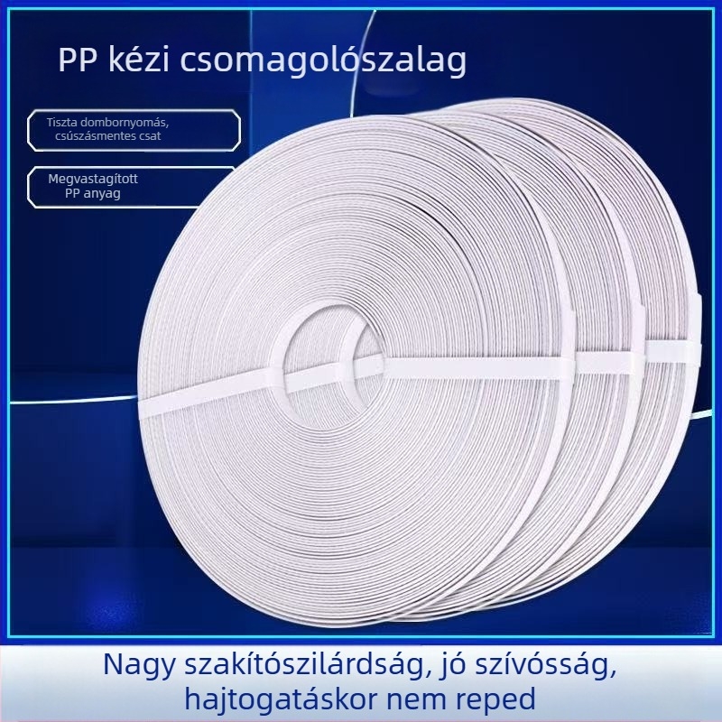 Több méretű PP csomagoló szalag kézi kötözéshez, tartós és megvastagodott
