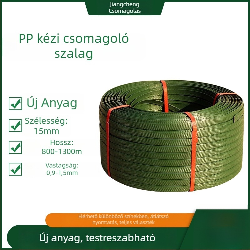 PP csomagoló szalag karton lezárásához, szélesség 18 mm, vastagság 0,10 mm, szakítószilárdság 1000 N, tekercs átmérője 370 mm