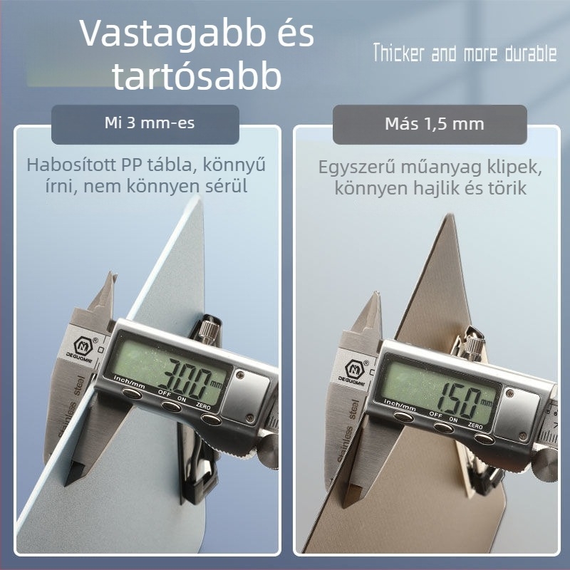 Műanyag clipboard erős csíptetővel és lemezfogóval — Reverse márka, modell difnabg set