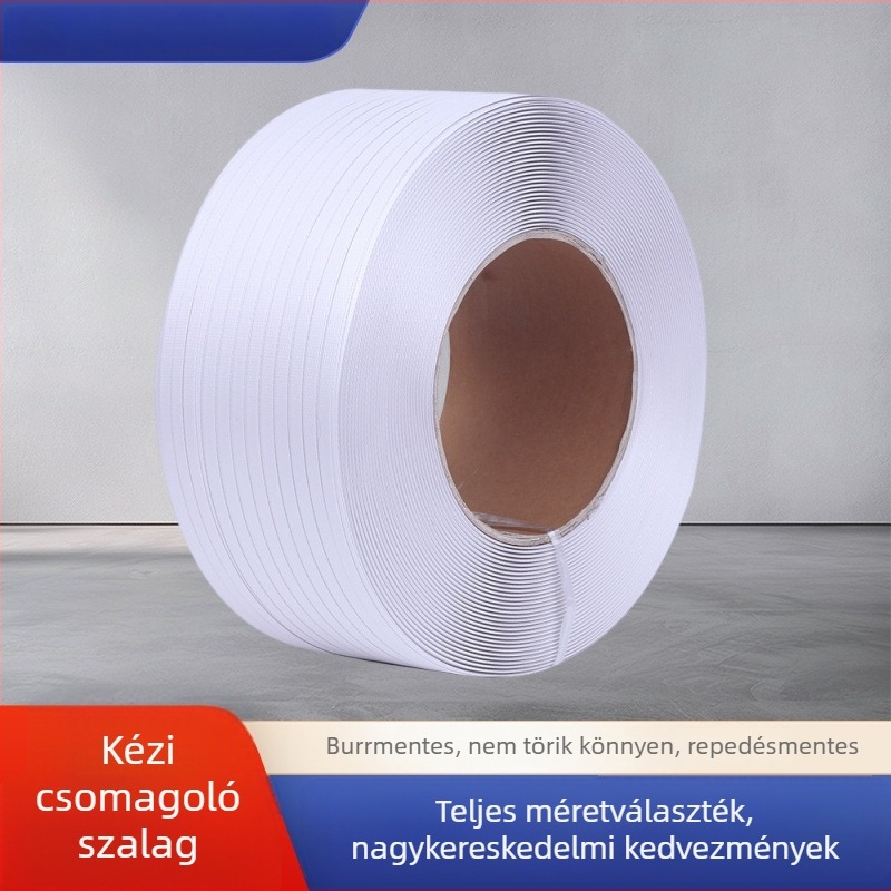 Automata/félautomata csomagoló szalag gép, PP átlátszó csomagoló szalag, szakítószilárdság 246,9 kg; tömeg 10 kg