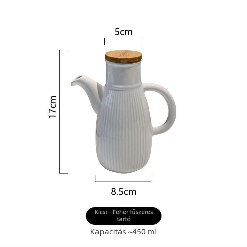 Kerámia olajtartó fedéllel, nordic stílusú, nagy kapacitású, olajspray funkció