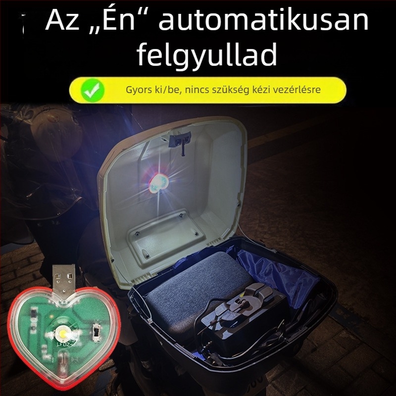 Indukciós LED világítás csomagtartóhoz elektromos robogó/motorkerékpárhoz (Anyag: PC; Feszültség: 5V)