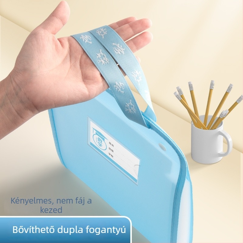 A4 vizsgadolgozatok rendezője – átlátszó műanyag, 13 rekesz (Model: A4, Nincs logó)