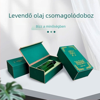 Ly-01 fából készült esszenciális olaj doboz, MDF konstrukció, külső méretek 120x65x45 mm, belső 114x59x38 mm, kapacitás 30, ezüst hőnyomás