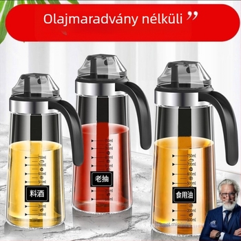 Üveg olajtartó automata nyitás-zárás funkcióval, ólommentes kristályüveg, nagy kapacitású