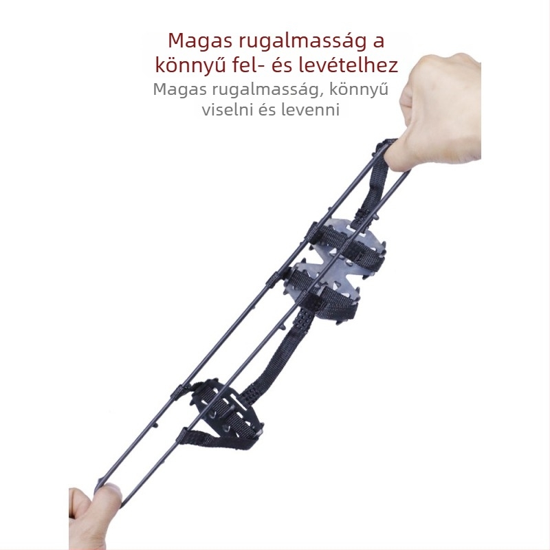 Kültéri 24-dontos jégcsapok cipőkhöz, havas csúszásmentes tüskék, túracipővédők, poliészter kötél