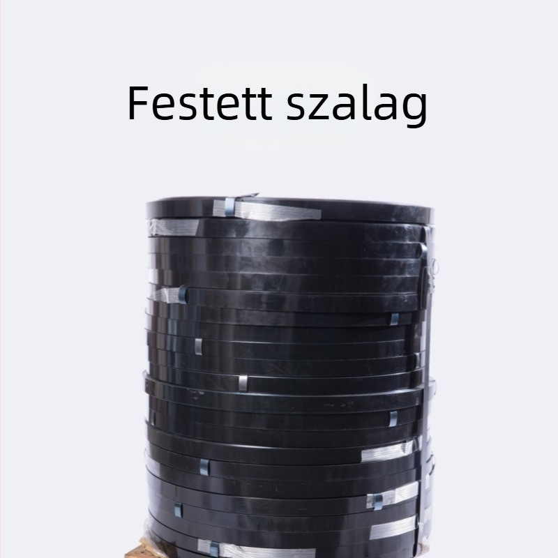 Festett acélcsomagoló heveder, korrózióálló, 16 mm széles.
