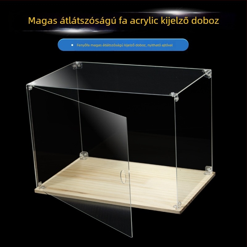 Átlátszó akrilból készült figuratároló doboz • porvédelmi funkció • stackelhető kivitel • márka Red Tang
