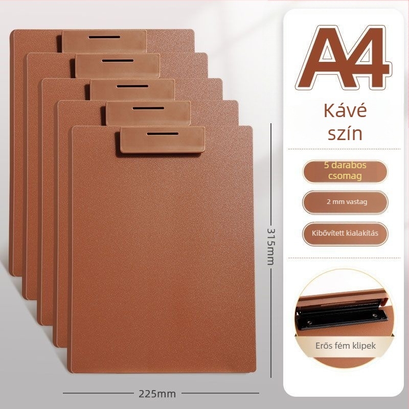 Klipboard egyetlen erős fém klippel és írófelülettel dokumentumokhoz