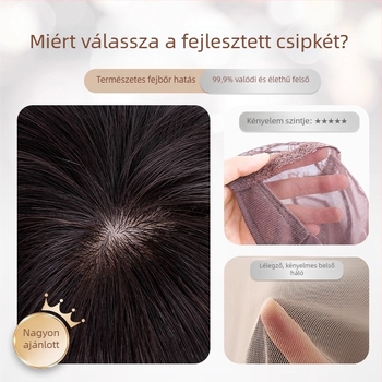 Női paróka valódi emberi hajból, természetes nyári stílus, rövid haj, kézzel készített modell 1031, frufru rövid, festhető és dauerolható, növeli a volumenét és elfedi a őszülést