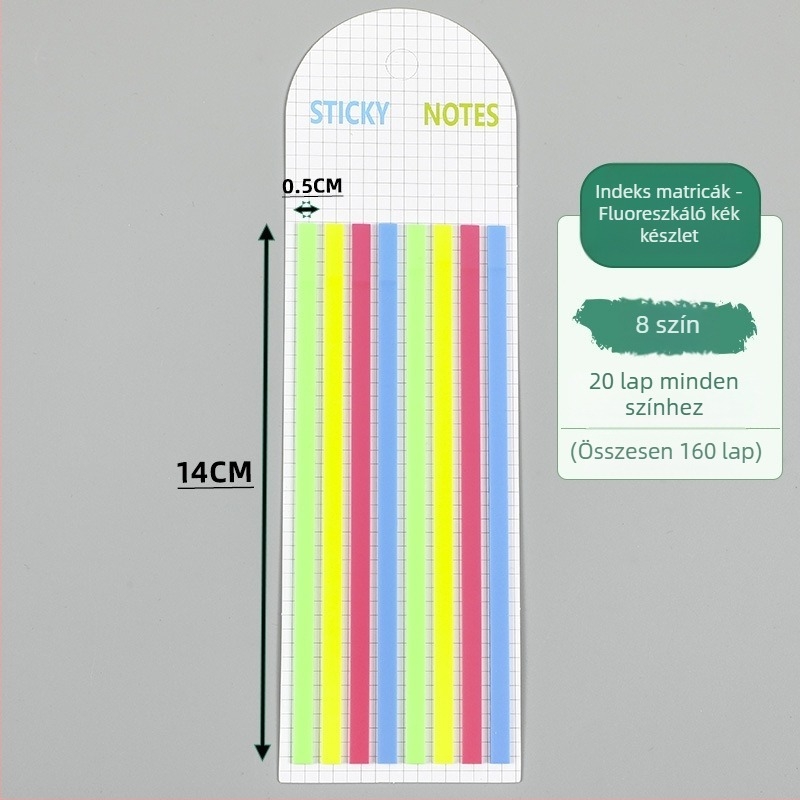 Átlátszó PET ultra vékony index matricák diákok osztályozására, önragadós, 20 lap