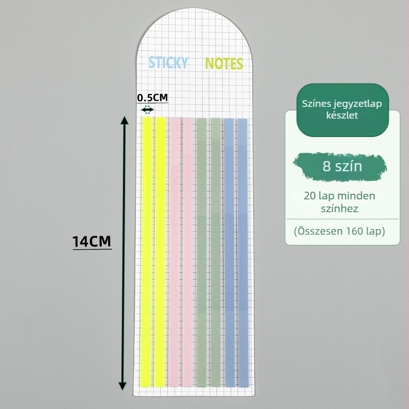 Átlátszó PET ultra vékony index matricák diákok osztályozására, önragadós, 20 lap