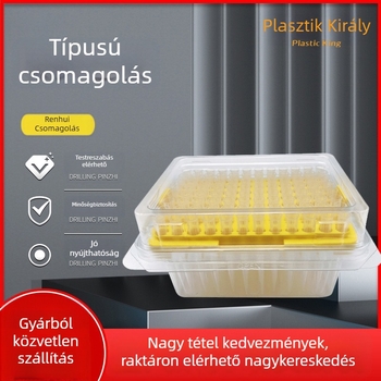 Bliszteres csomagoláshoz tartozó szívófej, PETG anyag, fedéllel, gyógyszeripari csomagoláshoz