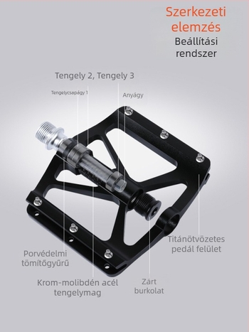MTB és országúti kerékpár pedálok - CNC alumínium ötvözet, molibdén acél, csúszásmentes, Anybike modell 1