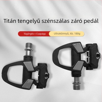 Könnyű karbon pedál titánium tengellyel, országúti kerékpárhoz, SPD rendszer, automatikus záródás
