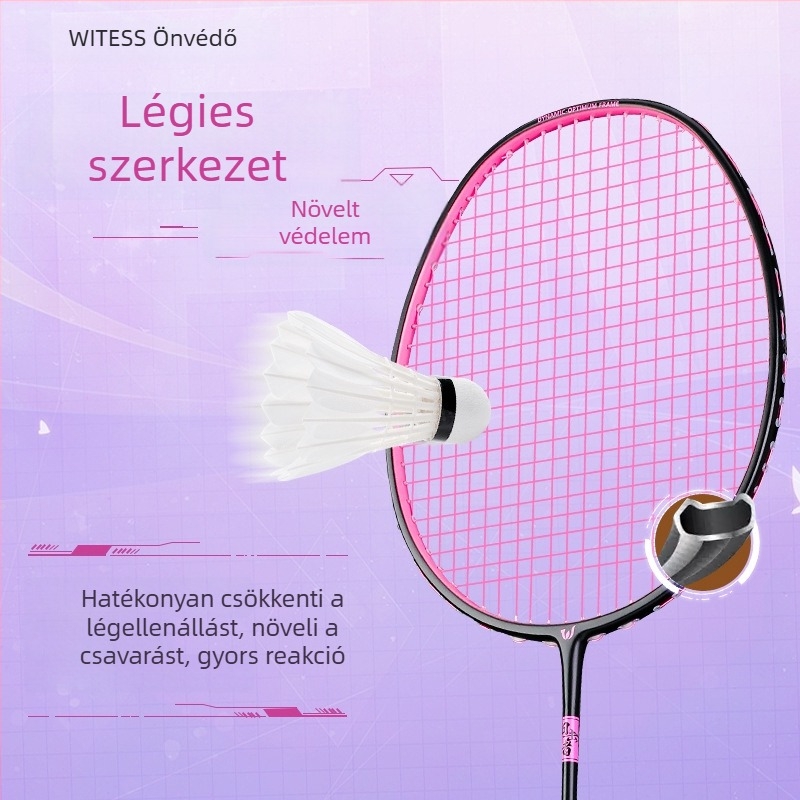 Witess/Witness YA717 tollasütő – szénszálas keret, tömeg 80–84 g, markolat G5, nylon húrok, egyenes ütőmodell