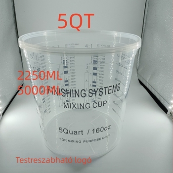 Műanyag mérőpohár készlet fedővel, PP anyag, szitanyomás a skálán