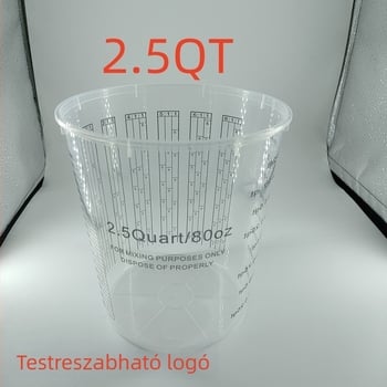 Műanyag mérőpohár készlet fedővel, PP anyag, szitanyomás a skálán