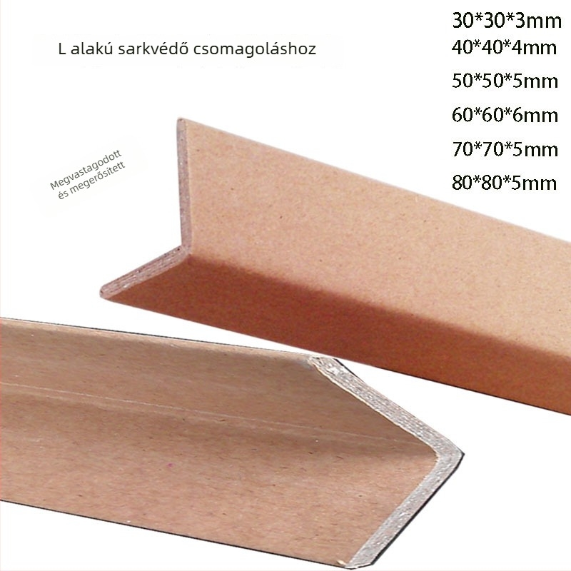 90°-os hajlított papírsarokvédő kartonhoz, Kraft papír, CNC-formázás, víz és nedvességálló, csomagolási sarkok védelme
